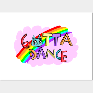 Gotta Dance Rainbow Cat Posters and Art